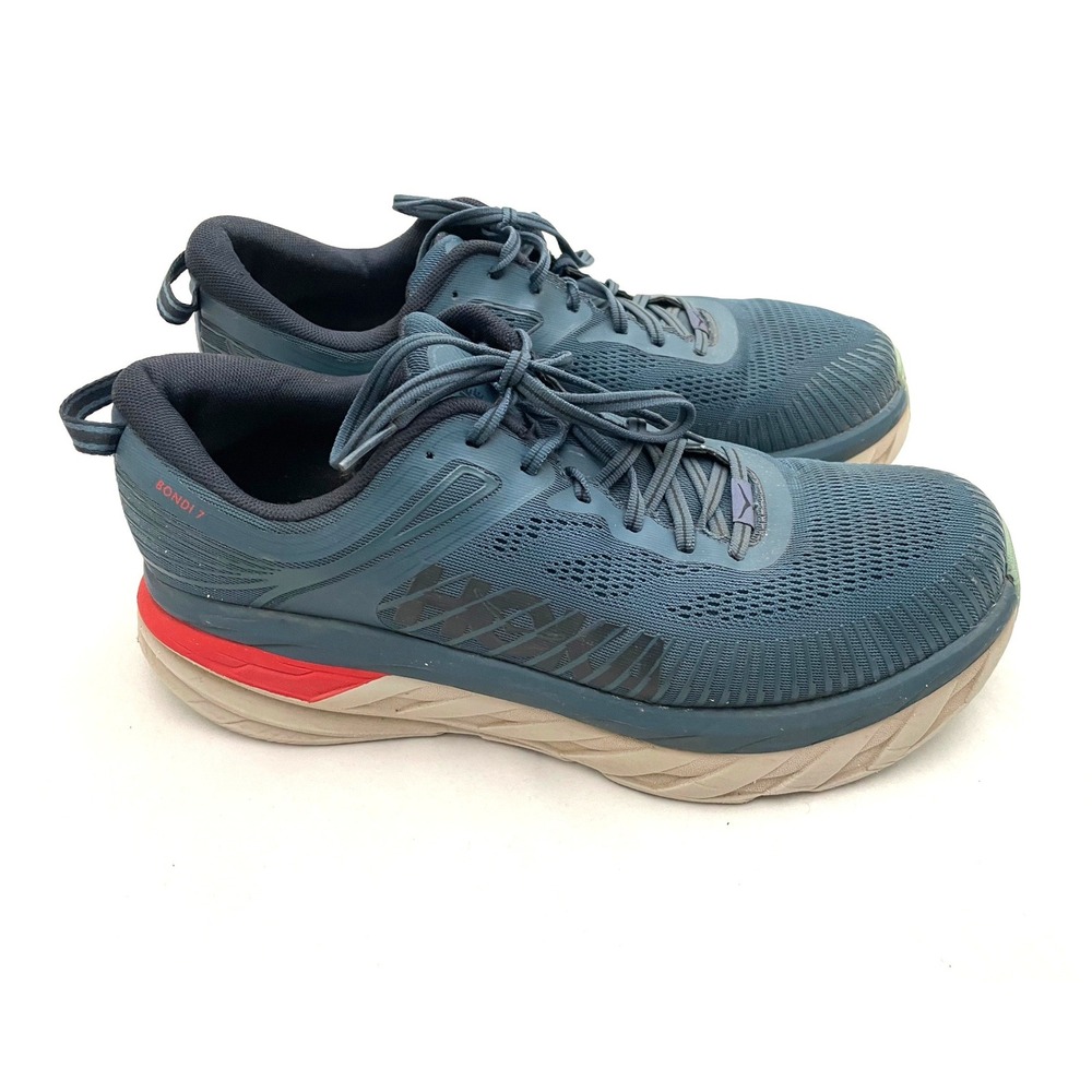 Hoka Bondi 7 Running Shoes Mens 11.5 2E Wide Blue 1110530 RTOS Cushion